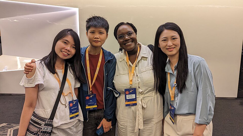 Masana Mulaudzi, Winnie Chen, and Ann Chen at Wikimania 2023